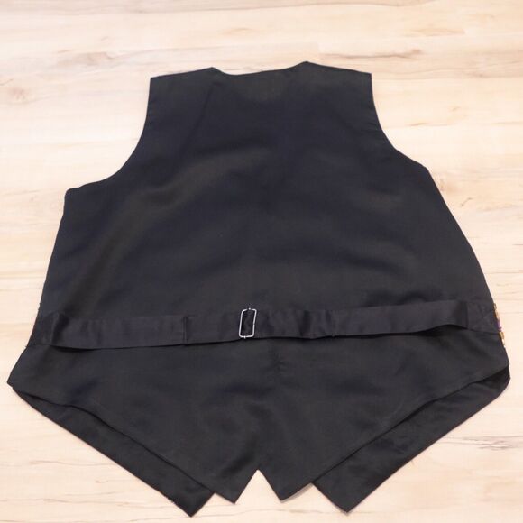 Zell Ucci Women OSFM Vest Cotton Button Up Beaded Adjustable Floral Brown VTG - Picture 2 of 8